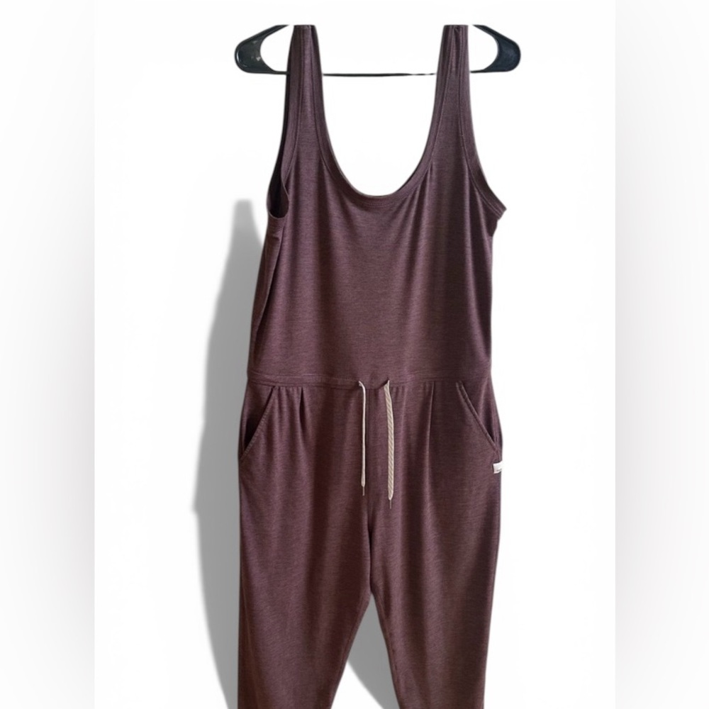 Vuori Maroon Tank Jumpsuit with Drawstring - Picture 3 of 5